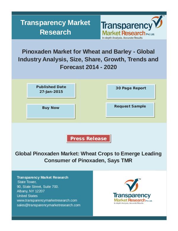 Pinoxaden Market is anticipated to reach US$ 862.2 million in 2020, e Pinoxaden Market - Global Industry Analysis, Size,