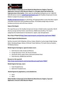Global Headless Compression Screws Market Distributors,Analysis