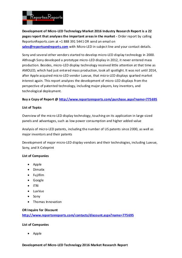 Overview of the Micro-LED Display Technology Market by its Applicatio Deployment for Micro-LED Display Technology Market