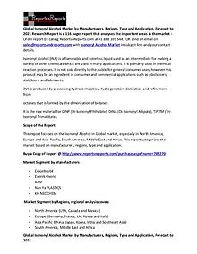 Overview of Global Isononyl Alcohol Market 2016 Report