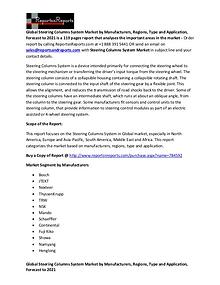 Global Steering Columns System Market Manufacturers Overview Report