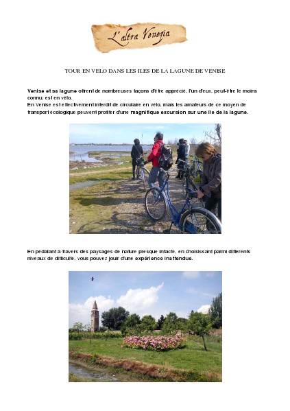 Venise Autrement Tour en vélo dans les îles de la lagune de Venise