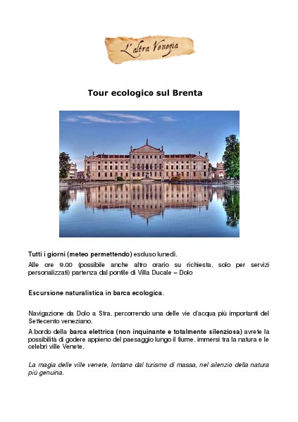 Tour ecologico sul Brenta