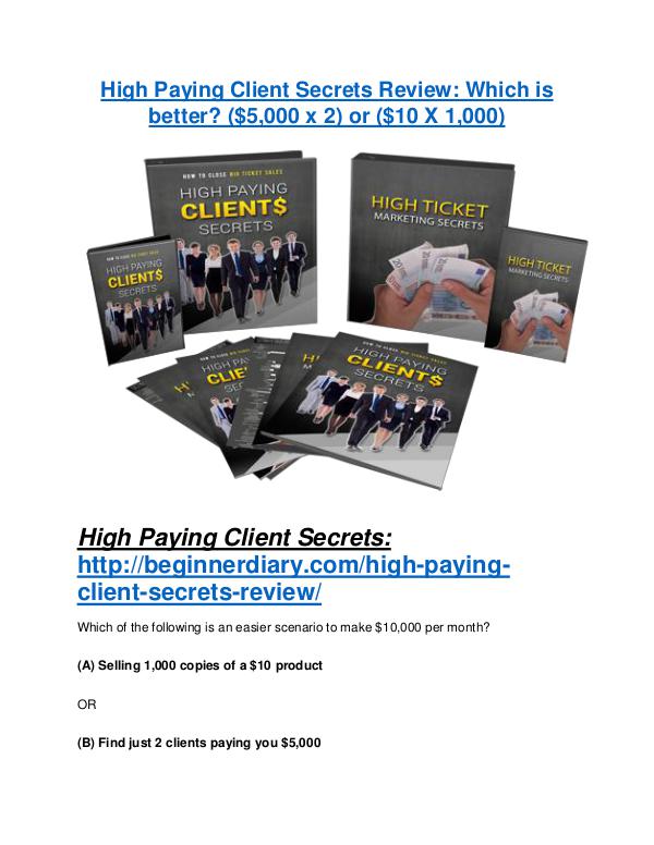 High Paying Client Secrets review & (GIANT) $24,700 bonus