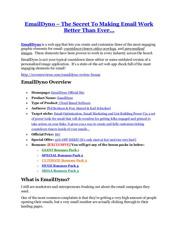 EmailDyno review & bonuses - cool weapon