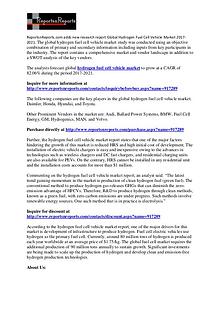 Hydrogen Fuel Cell Vehicle Market to Grow at 82.06% CAGR to 2021