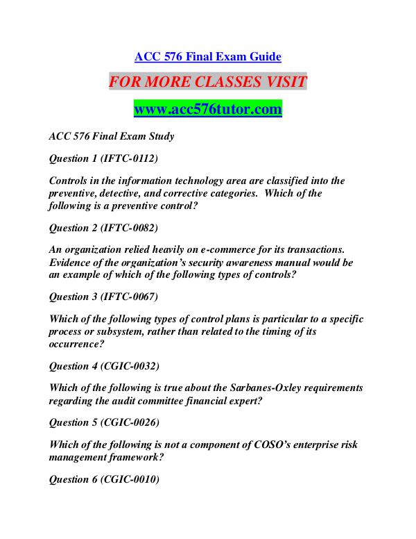 ACC 576 TUTOR Learn by Doing/acc576tutor.com ACC 576 TUTOR Learn by Doing/acc576tutor.com