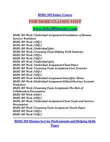 BSHS 305 MASTER Career Path Begins/bshs305master.com