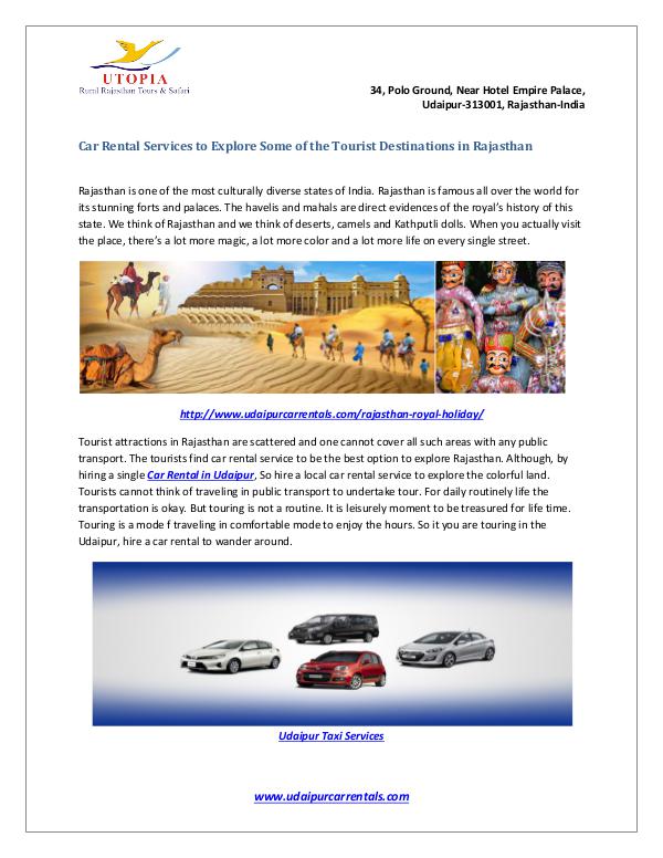 Car rental services to explore some of the tourist destinations in ra Car Rental Services to Explore Some of the Tourist