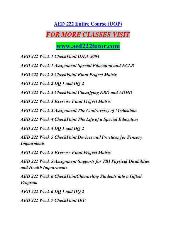 AED 222 TUTOR Learn by Doing/aed222tutor.com AED 222 TUTOR Learn by Doing/aed222tutor.com