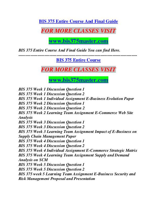 BIS 375 MASTER Career Path Begins/bis375master.com BIS 375 MASTER Career Path Begins/bis375master.com