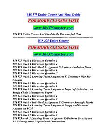 BIS 375 MASTER Career Path Begins/bis375master.com