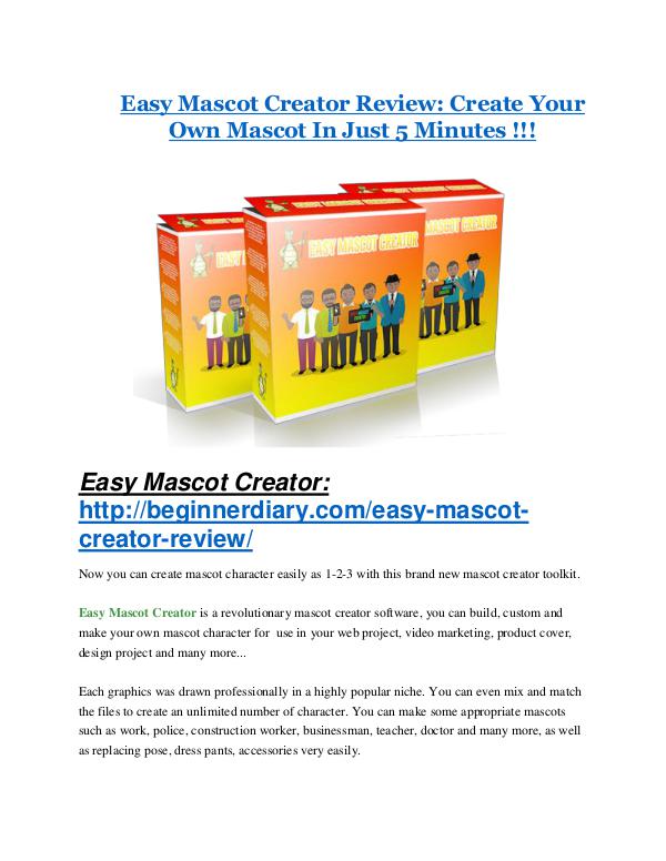 Easy Mascot Creator Review – (Truth) of Easy Mascot Creator and Bonus