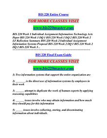 BIS 220 MASTER Learn by Doing/bis220master.com