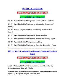 BIS 221 MENTOR Learn by Doing/bis221mentor.com