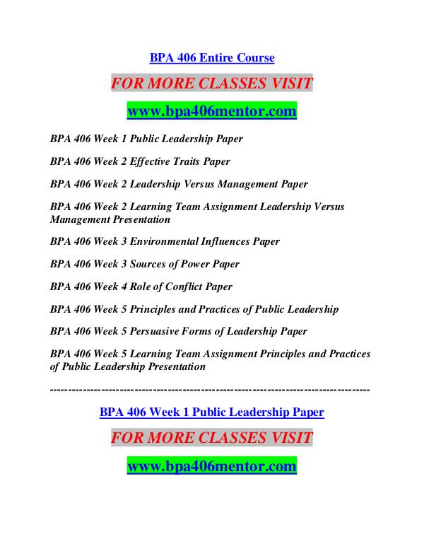 BPA 406 MENTOR Career Path Begins/bpa406mentor.com BPA 406 MENTOR Career Path Begins/bpa406mentor.com