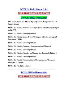 BCOM 231 RANK Learn by Doing/bcom231rank.com