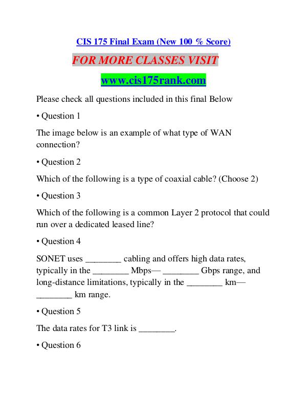 CIS 175 RANK Learn by Doing/cis175rank.com CIS 175 RANK Learn by Doing/cis175rank.com