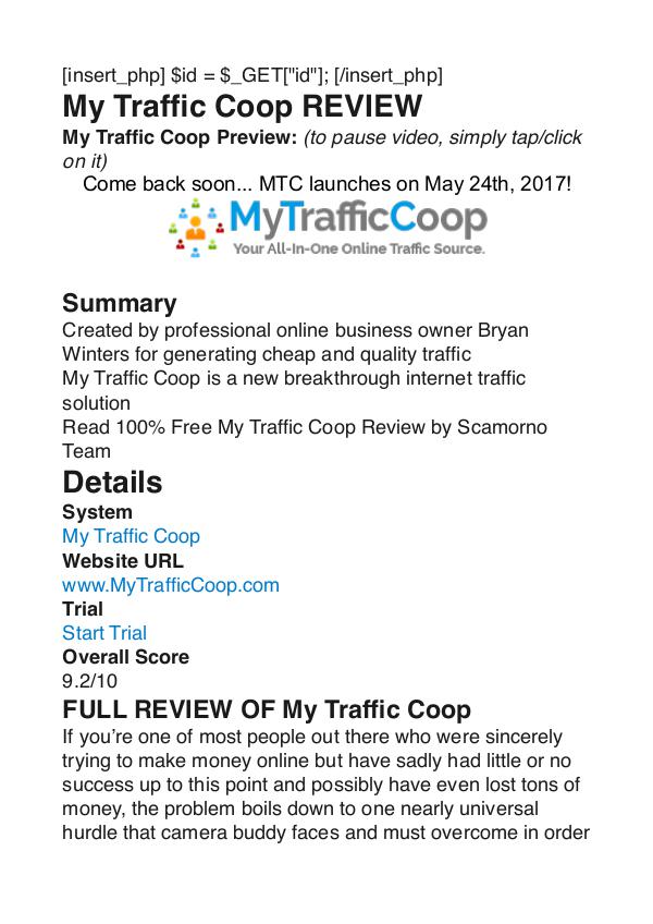 My Traffic Coop Bryan Winters PDF Review 1 My Traffic Coop Bryan Winters PDF Review 1