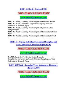 BSHS 435 MASTER Career Path Begins/bshs435master.com