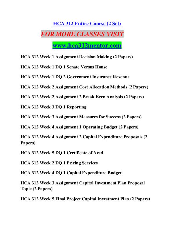 HCA 312 MENTOR Learn by Doing/hca312mentor.com HCA 312 MENTOR Learn by Doing/hca312mentor.com
