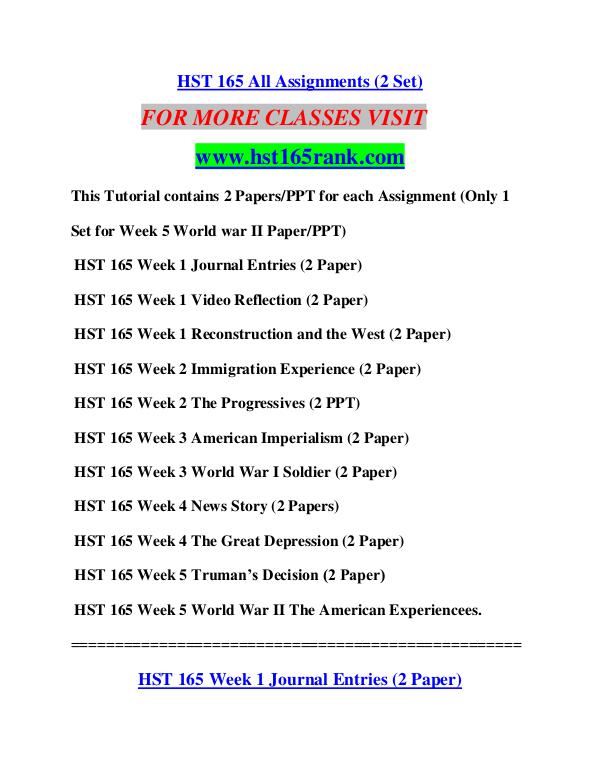 HST 165 RANK Learn by Doing/hst165rank.com HST 165 RANK Learn by Doing/hst165rank.com