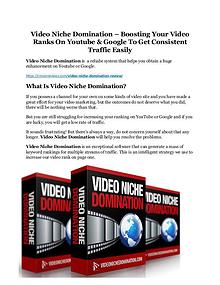 Video Niche Domination Review & (BIGGEST) jaw-drop bonuses