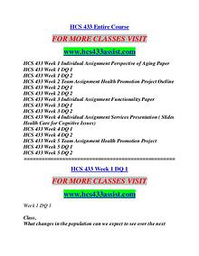 HCS 433 ASSIST Education Terms/hcs433assist.com