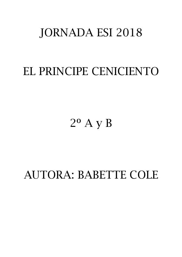 ESI: El príncipe Ceniciento 2 A 2018 ESI 2A