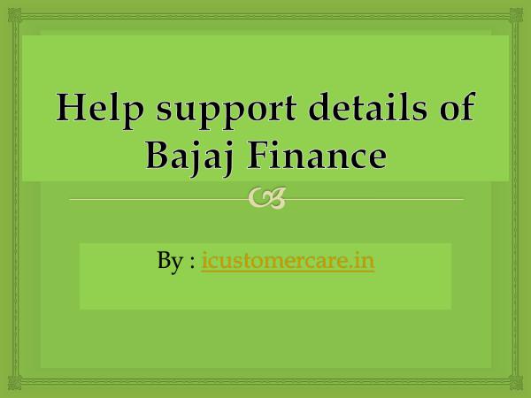 Help support details of Bajaj Finance