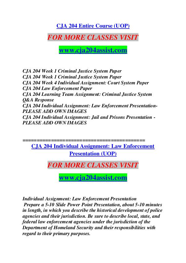 CJA 204 ASSIST Future Starts Here/cja204assist.com CJA 204 ASSIST Future Starts Here/cja204assist.com