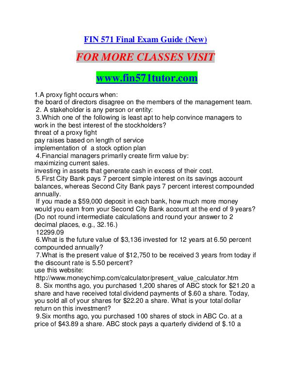 FIN 571 TUTOR Career Path Begins/fin571tutor.com FIN 571 TUTOR Career Path Begins/fin571tutor.com