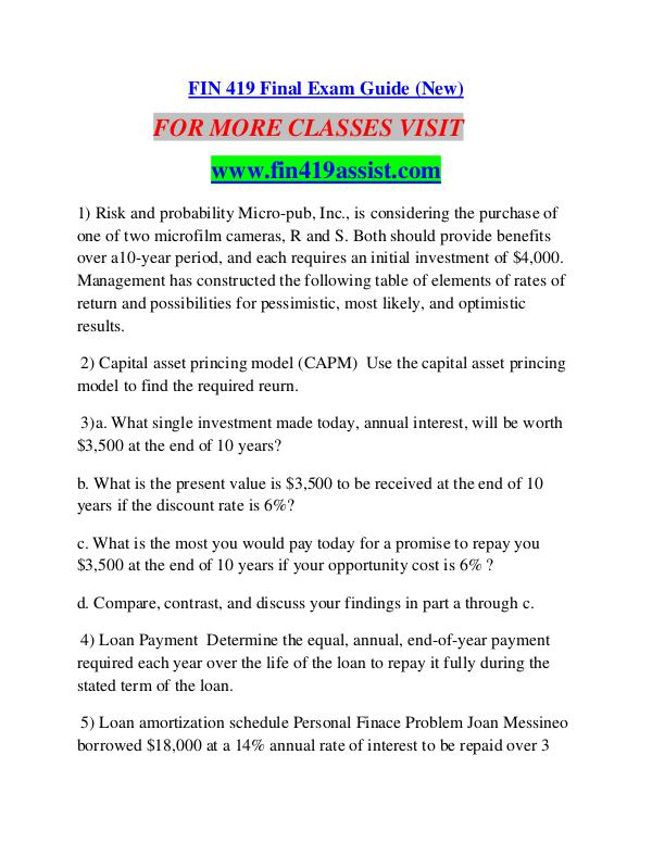 FIN 419 ASSIST Career Path Begins/fin419assist.com FIN 419 ASSIST Career Path Begins/fin419assist.com