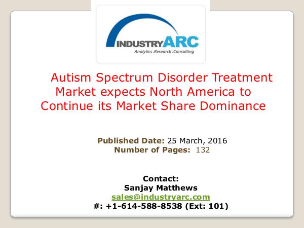 Autism Spectrum Disorder  Treatment Market Autism Spectrum Disorder Treatment Market