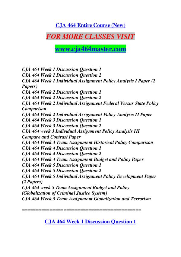 CJA 464 MASTER Future Starts Here/cja464master.com CJA 464 MASTER Future Starts Here/cja464master.com