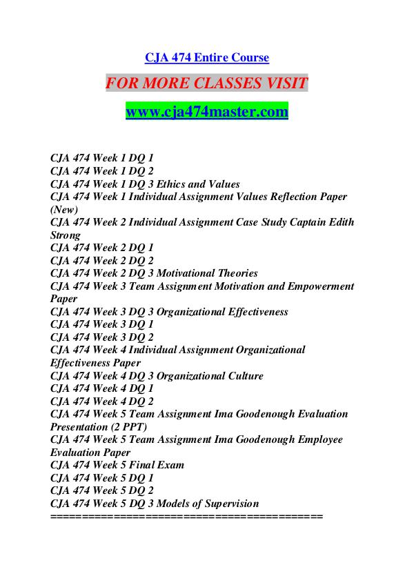 CJA 474 MASTER Future Starts Here/cja474master.com CJA 474 MASTER Future Starts Here/cja474master.com