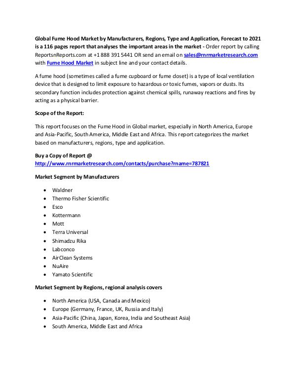 Global Fume Hood Market Scope, Sales, Revenues by 2021 Global Fume Hood Market Analysis by Price and Sale