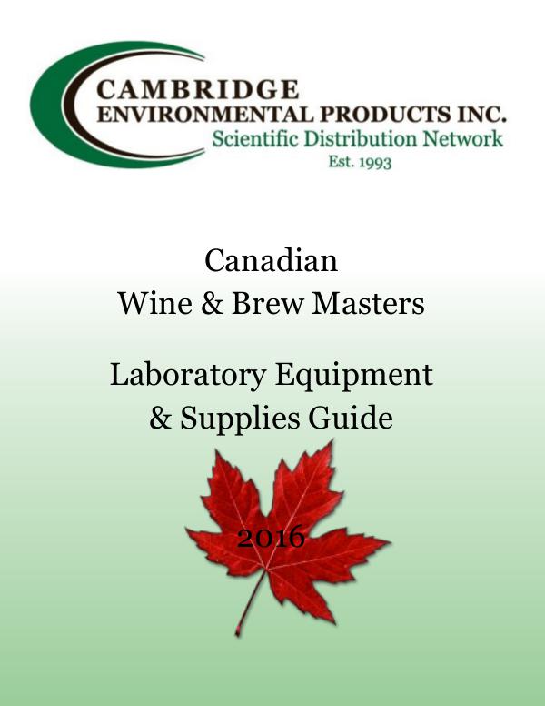 Canadian Wine & Brew Masters Laboratory Equipment & Supplies Canadian Wine and Brewery Lab Testing Supplies