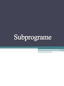 Subprograme