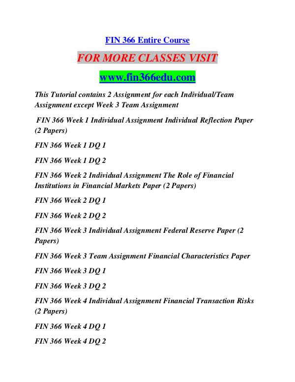 FIN 366 EDU Career Path Begins/fin366edu.com FIN 366 EDU Career Path Begins/fin366edu.com