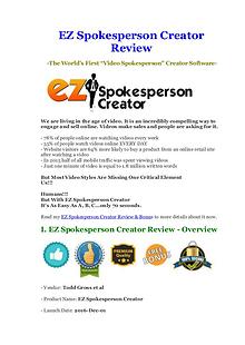 Best EZ Spokesperson Creator Review $ Bonus