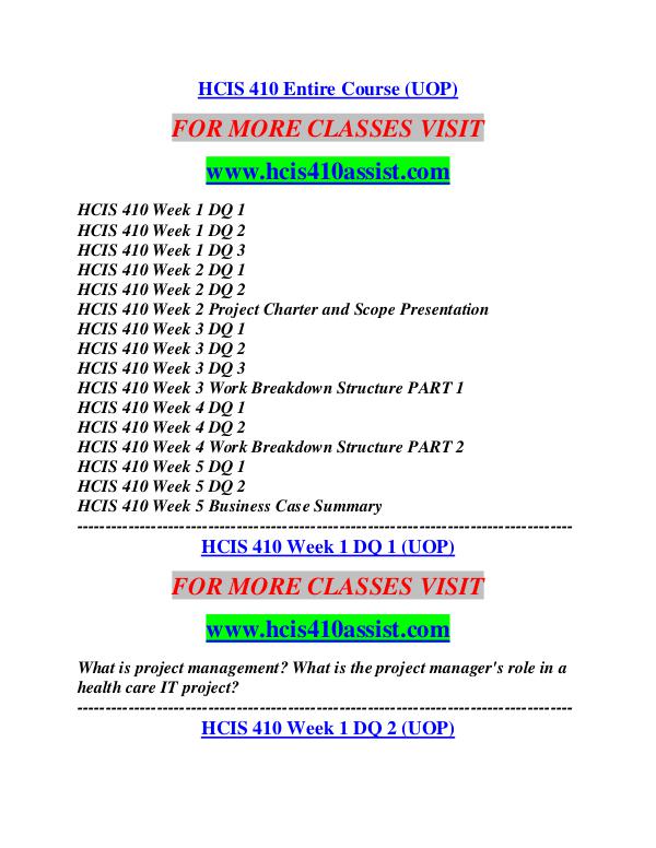 HCIS 410 ASSIST Career Path Begins/hcis410assist.com HCIS 410 ASSIST Career Path Begins/hcis410assist.c