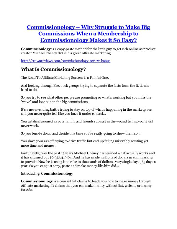 Commissionology review - (FREE) Jaw-drop bonuses