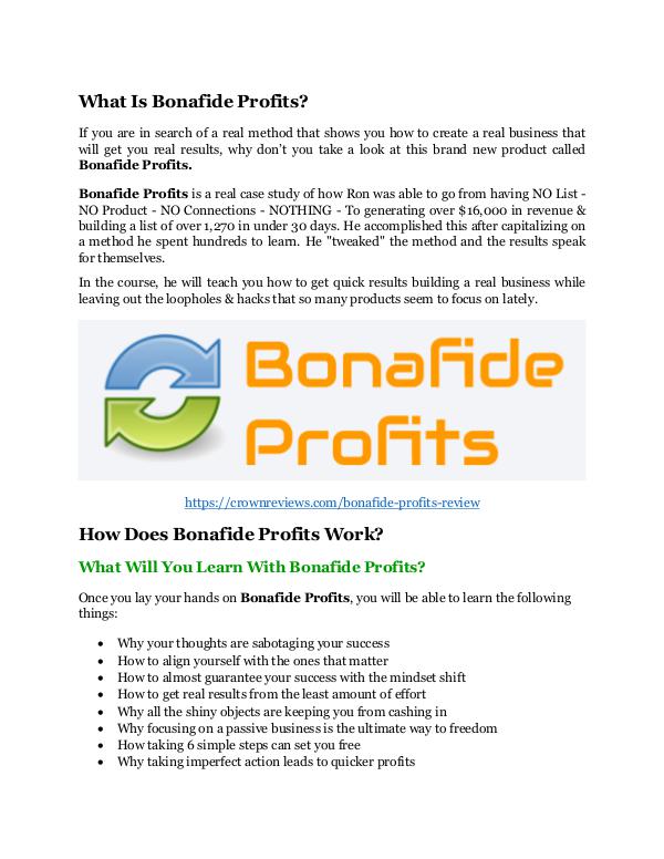 marketing Bonafide Profits review - $26,800 bonus & discount