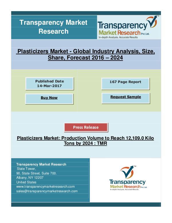 Plasticizers Market to Reach 12,109.0 Kilo Tons by 2024