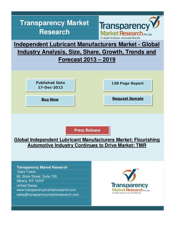 Global Independent Lubricant Manufacturers Market is expected to reach 5,432.0 kilo tons by 2019