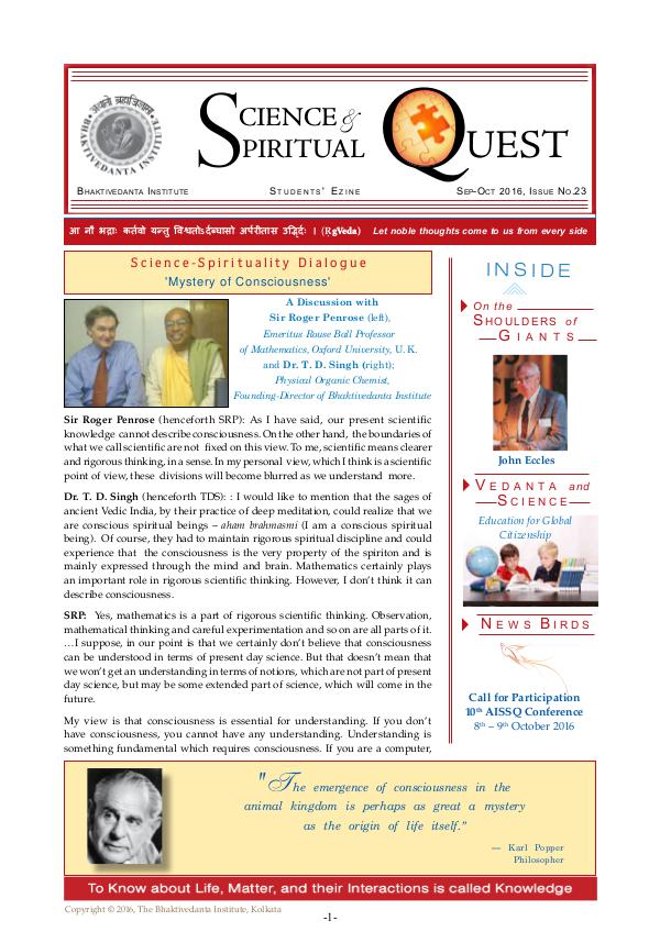 Science and Spiritual Quest Sep-Oct 2016