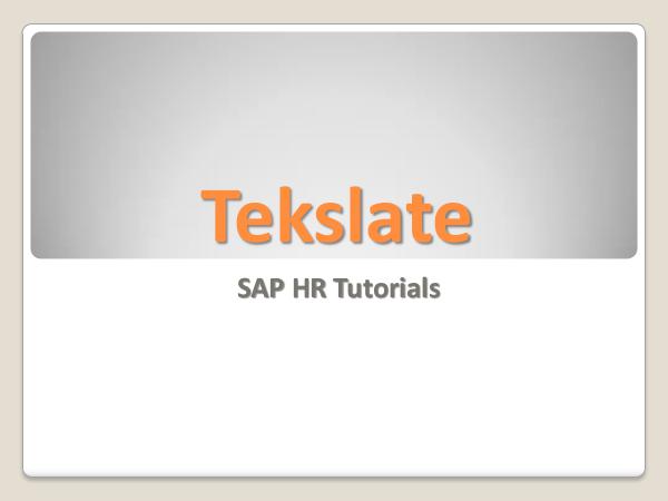 SAP HR Tutorial Learn Best SAP HR Course