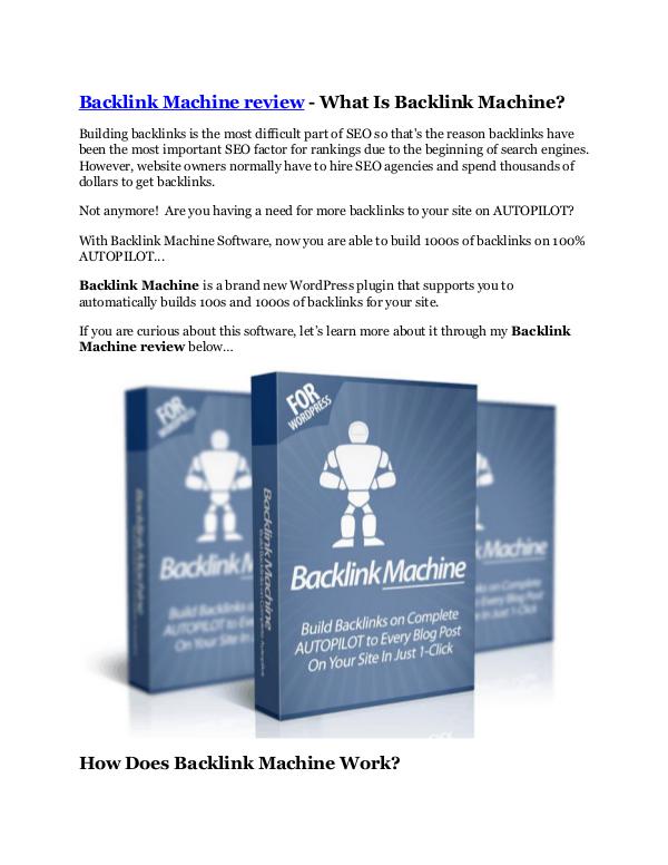 marketing Backlink Machine review demo and premium bonus