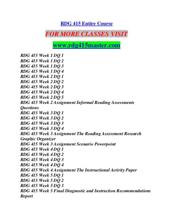 RDG 415 MASTER Career Path Begins/rdg415master.com RDG 415 MASTER Career Path Begins/rdg415master.com